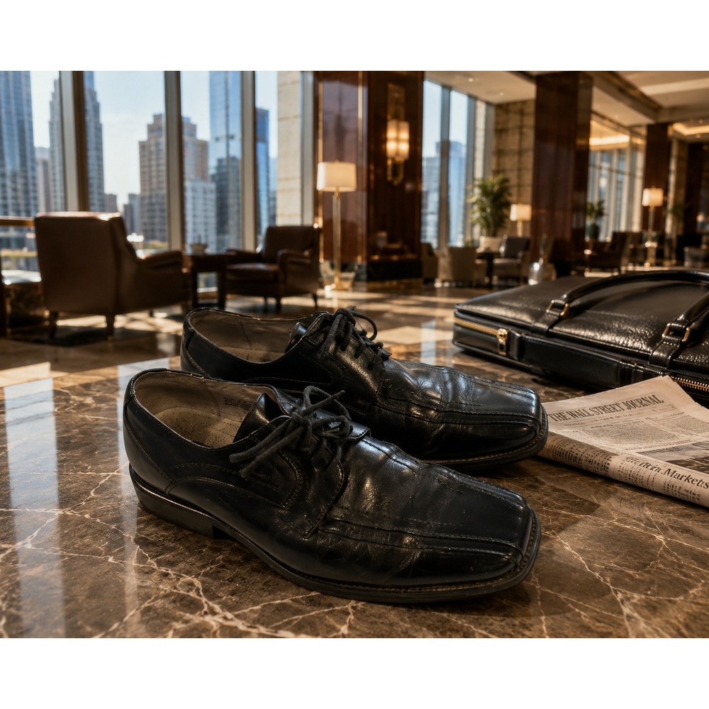 Stacy Adams Mens Black Leather Bicycle Toe Lace Up Oxford Dress Shoe 23274-01 8M